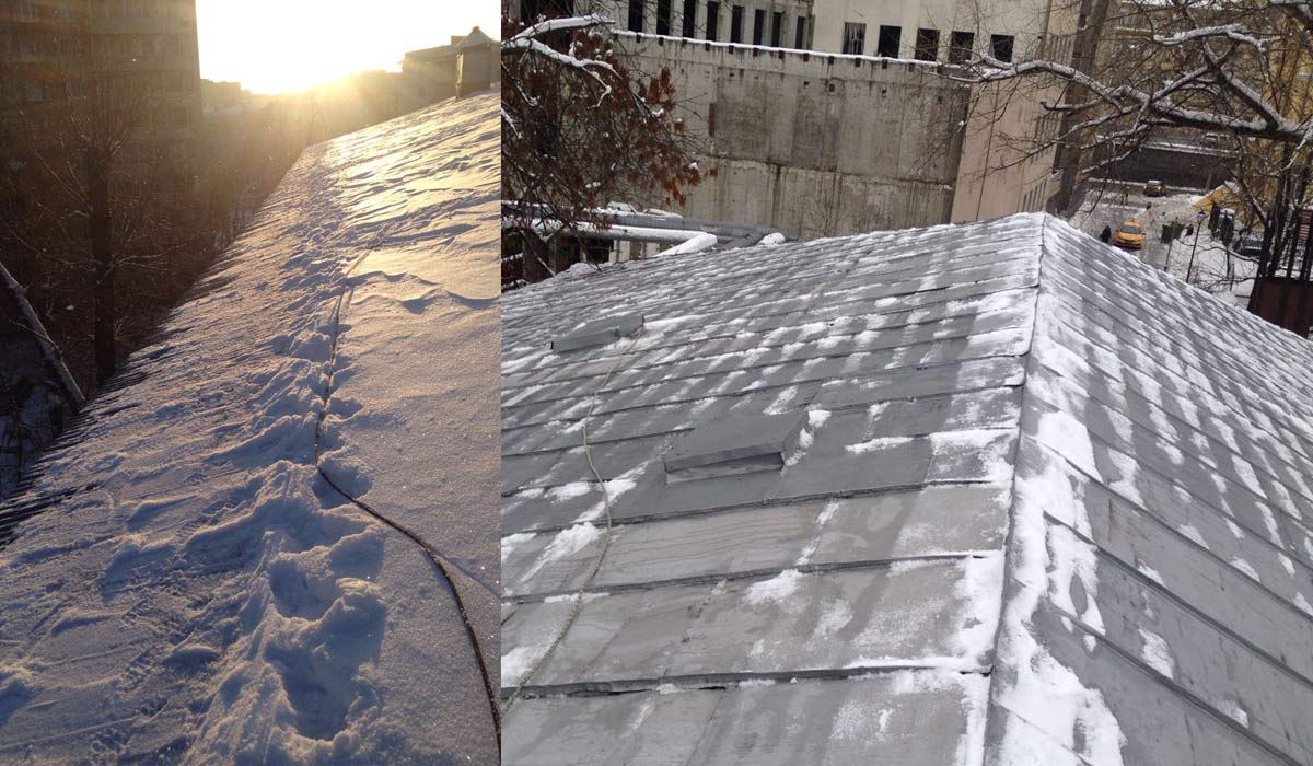 Очистка крыши от снега и наледи